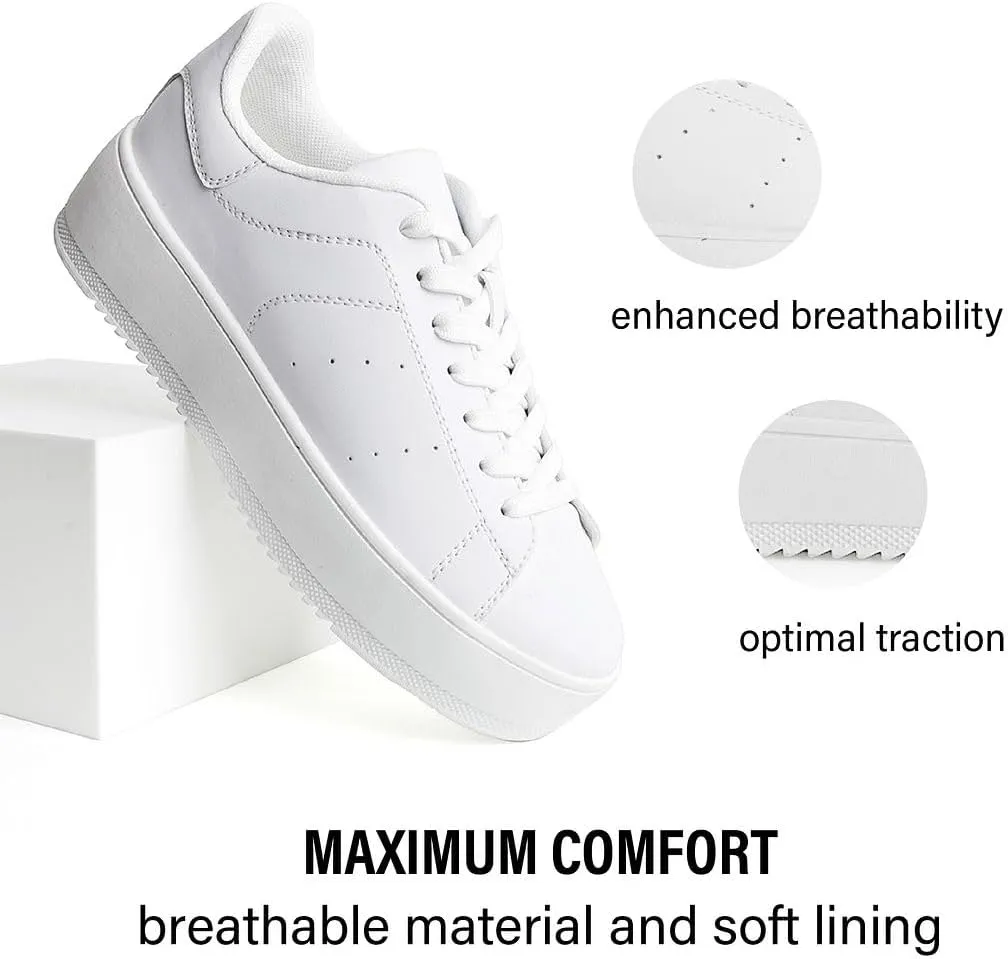 J. Adams Hero Platform Sneakers for Women - Casual Lace Up Fashion Tennis Shoes