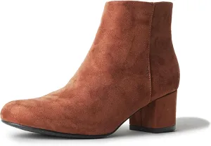 J. Adams Low Heel Zip Up Round Toe Ankle Bootie - Jody