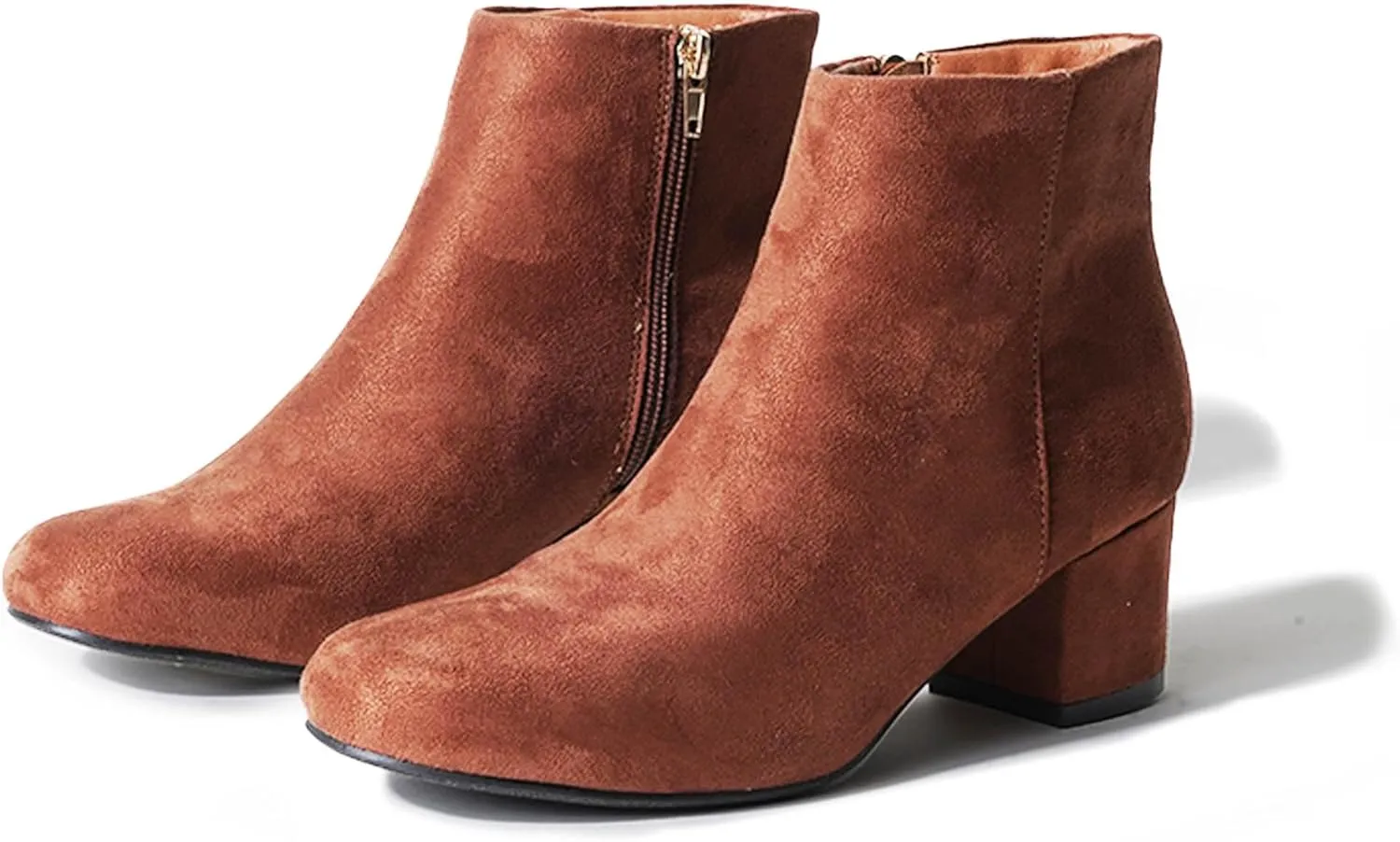 J. Adams Low Heel Zip Up Round Toe Ankle Bootie - Jody