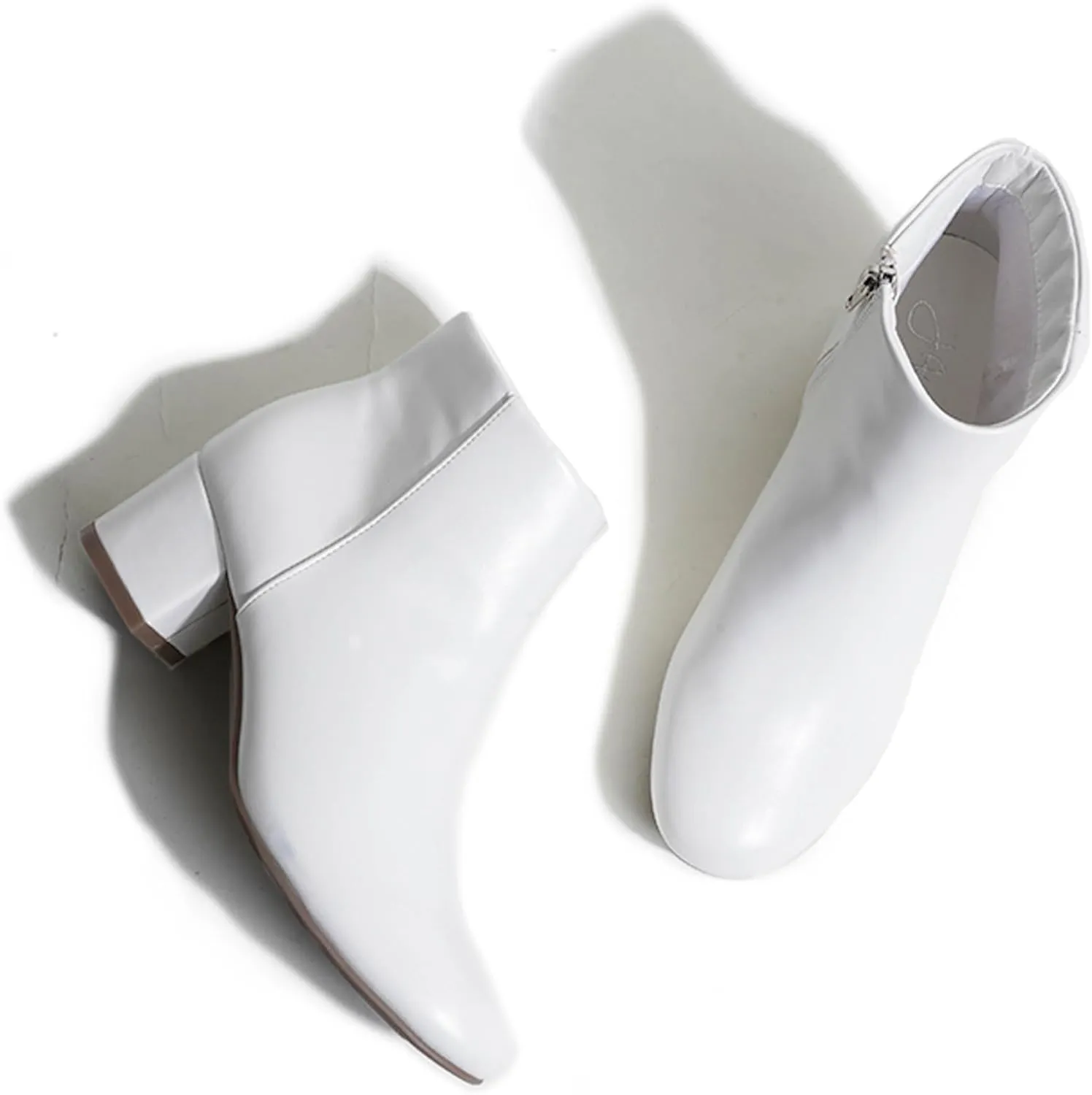 J. Adams Low Heel Zip Up Round Toe Ankle Bootie - Jody
