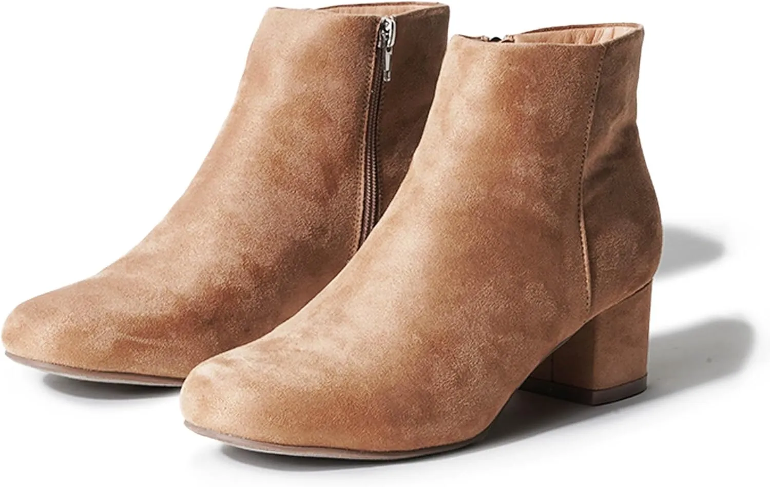 J. Adams Low Heel Zip Up Round Toe Ankle Bootie - Jody