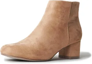 J. Adams Low Heel Zip Up Round Toe Ankle Bootie - Jody