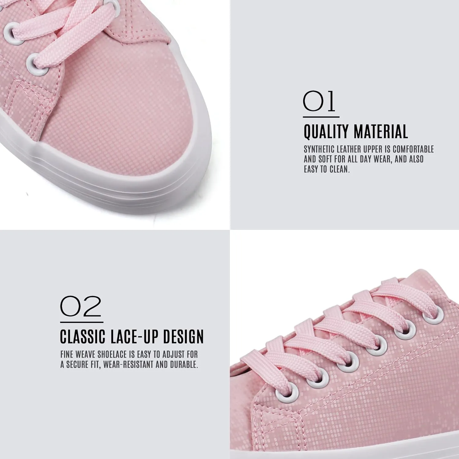 JABASIC Women Lace Up Platform Sneakers Comfortable Casual Fashion Sneaker Walking Shoes
