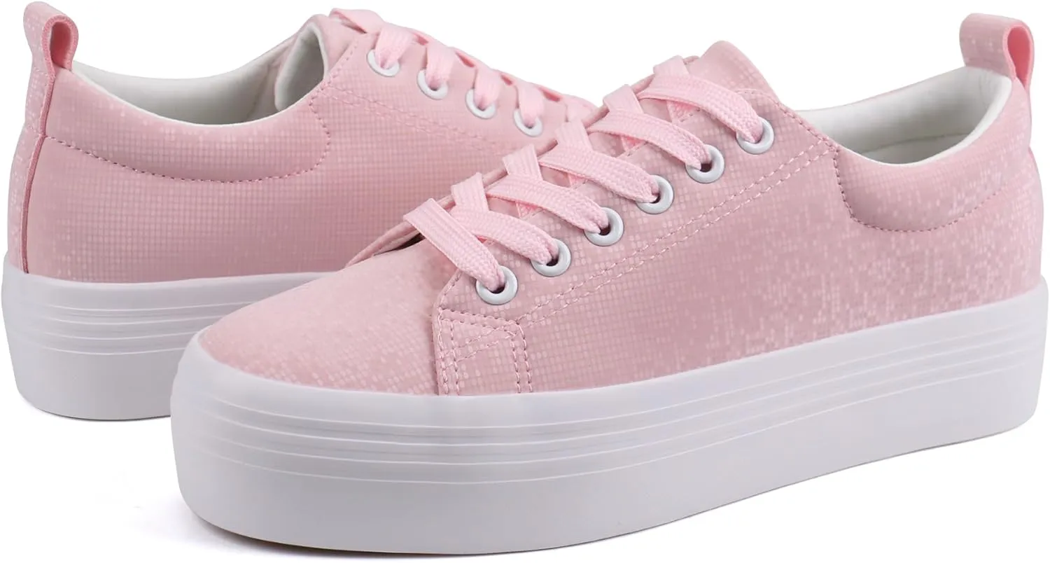 JABASIC Women Lace Up Platform Sneakers Comfortable Casual Fashion Sneaker Walking Shoes
