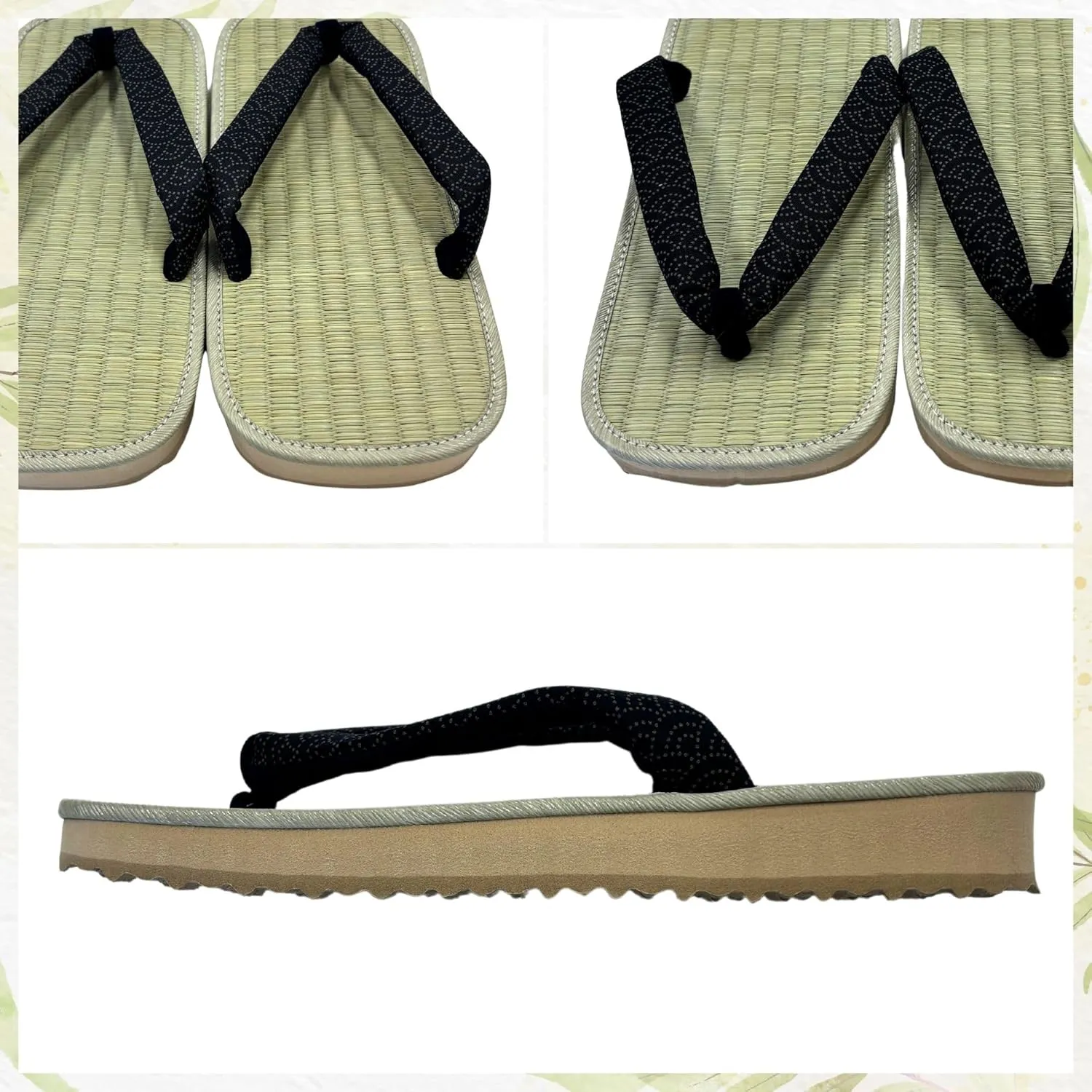 Japanese Sandal Rush Sponge sole Sandal thong Up to oversize men's