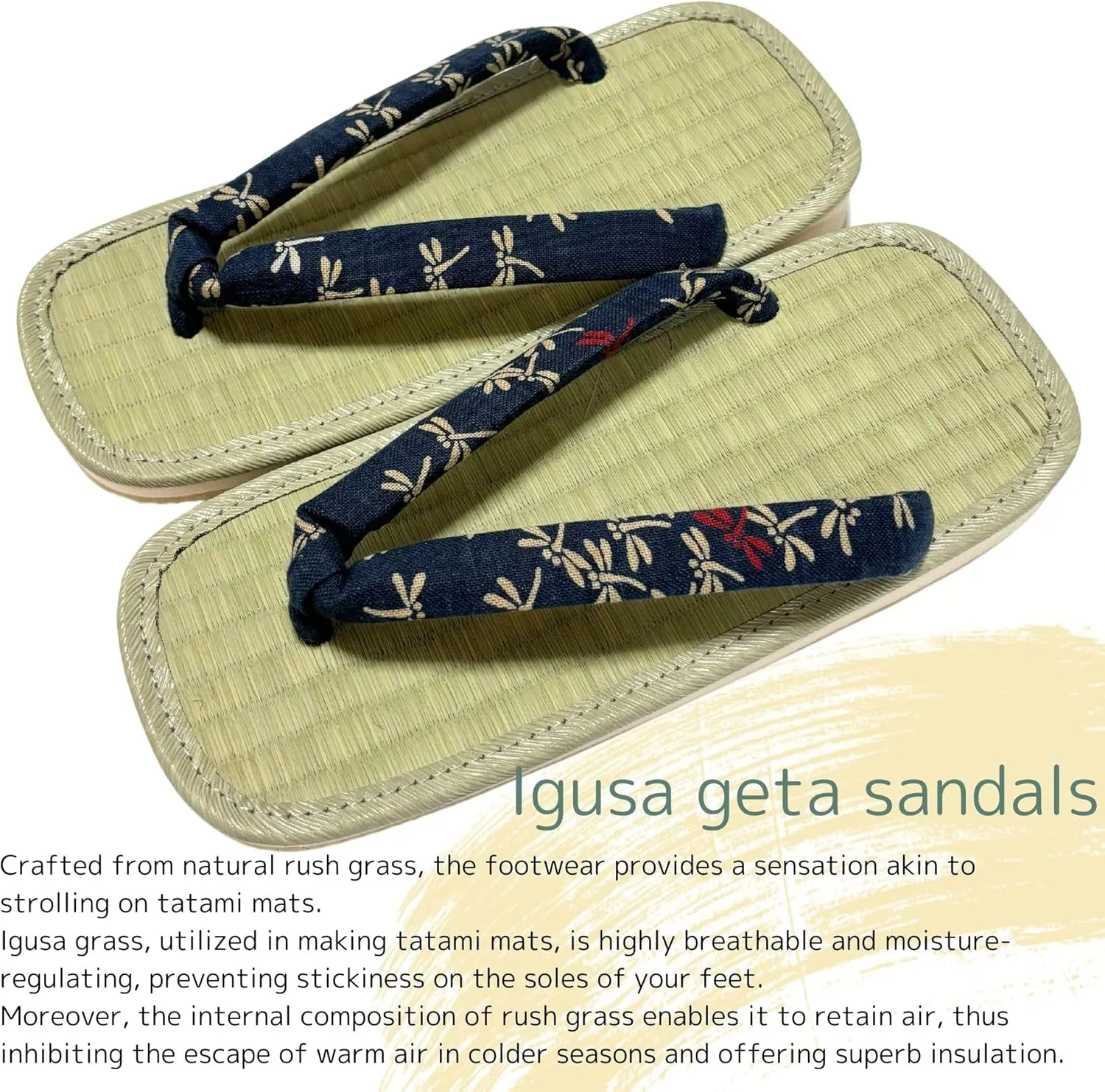 Japanese Sandal Rush Sponge sole Sandal thong Up to oversize men's