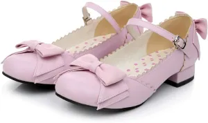 Japanese Sweet Lolita Block Low Heel Round Toe Mary Jane Shoes