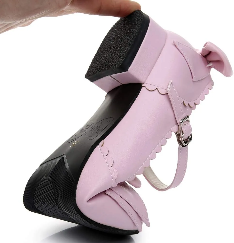 Japanese Sweet Lolita Block Low Heel Round Toe Mary Jane Shoes