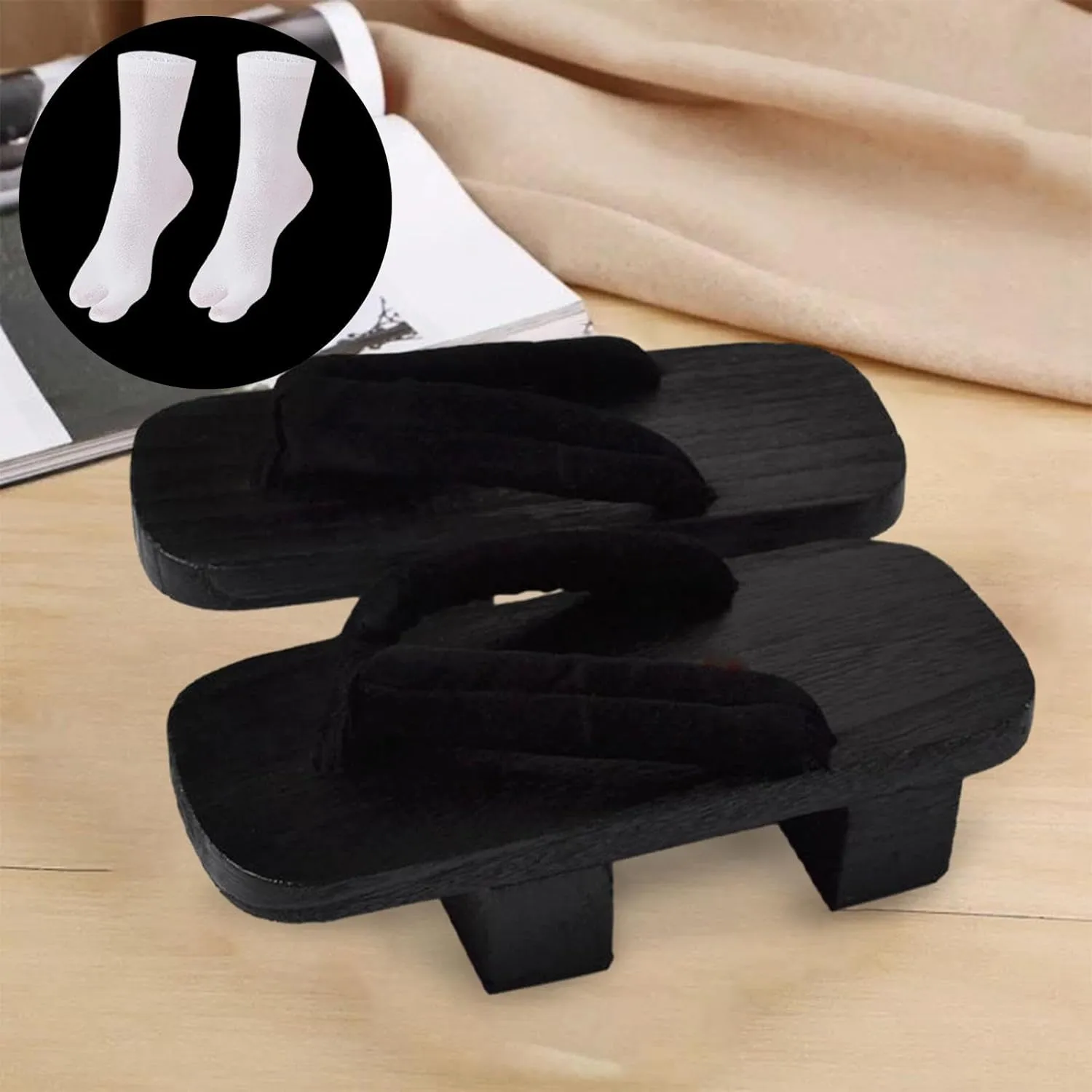 Japanese Wooden Clogs Japan Shoes Geta Shower Sandals Traditional Flip Flops Casual for Men Women Sandals Slippers for Travel