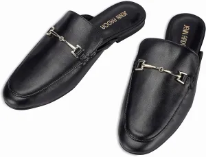 JENN ARDOR Mules for Women Flats Backless Loafers Shoes Slip On Slippers Pointed Toe Low Heel Work Slides Womens Mules Casual Shoes