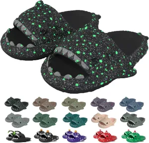 Jfxgjuv Luminous Shark Slides, Spooky Shark Slides, Cloud Shark Slides Angler Fish Slides Glow in The Dark Halloween Shark Slides Christmas Santa Shark Slides