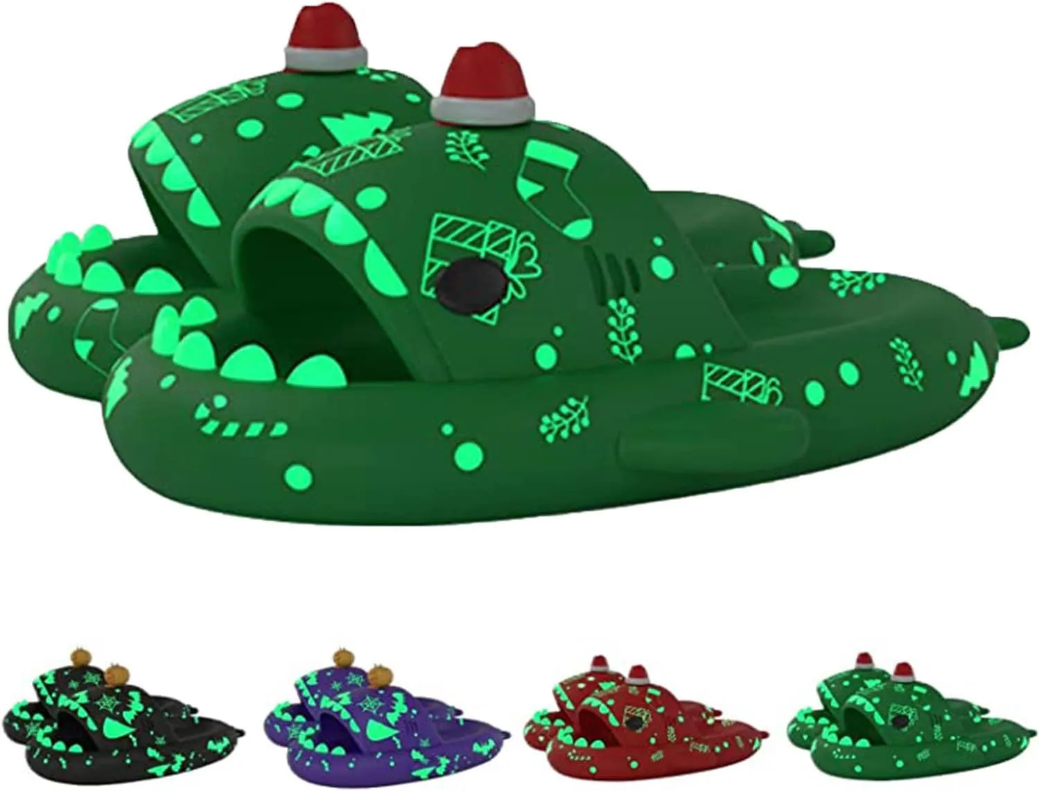 Jfxgjuv Spooky Shark Slides Glow in The Dark Cloud Shark Slides Glow in The Dark 3D Cartoon Halloween Christmas Shark Slippers