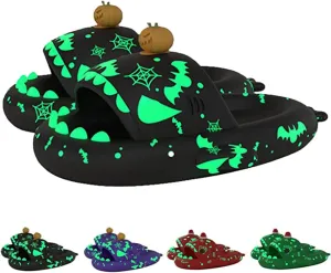 Jfxgjuv Spooky Shark Slides Glow in The Dark Cloud Shark Slides Glow in The Dark 3D Cartoon Halloween Christmas Shark Slippers