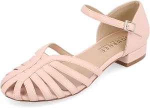 Journee Womens Joannah Mary Jane Block Heel Round Toe Flats