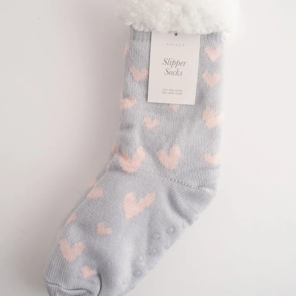 Kaiser Slipper Socks - HEARTS