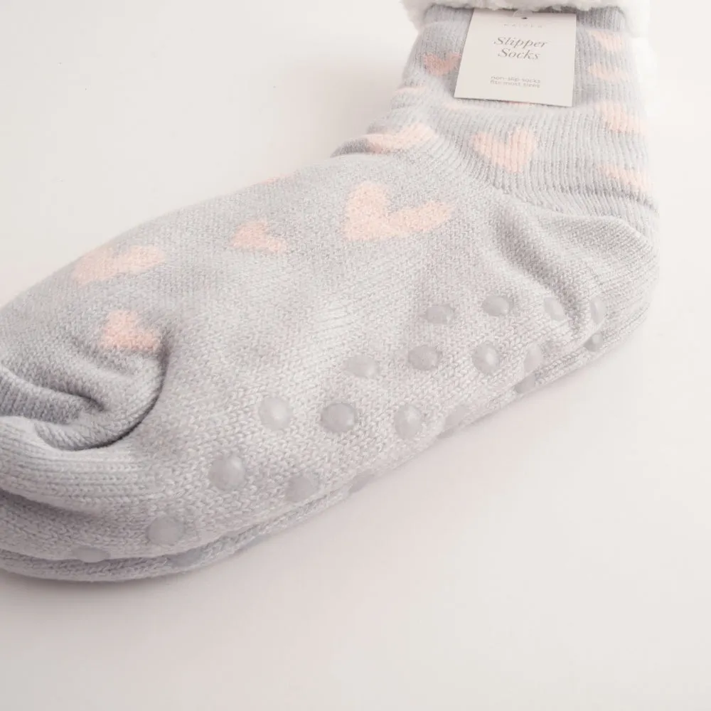 Kaiser Slipper Socks - HEARTS