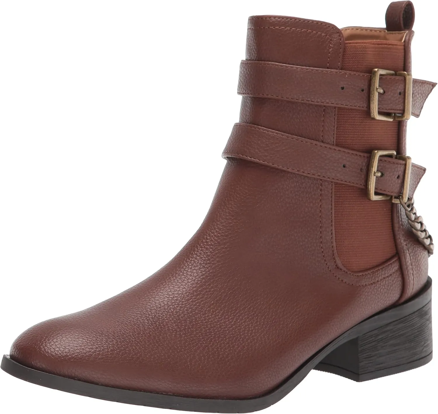 Kenneth Cole Reaction Women's Women's Salt Biker Chain Chelsea Boot, Brown, 10