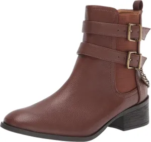 Kenneth Cole Reaction Women's Women's Salt Biker Chain Chelsea Boot, Brown, 10