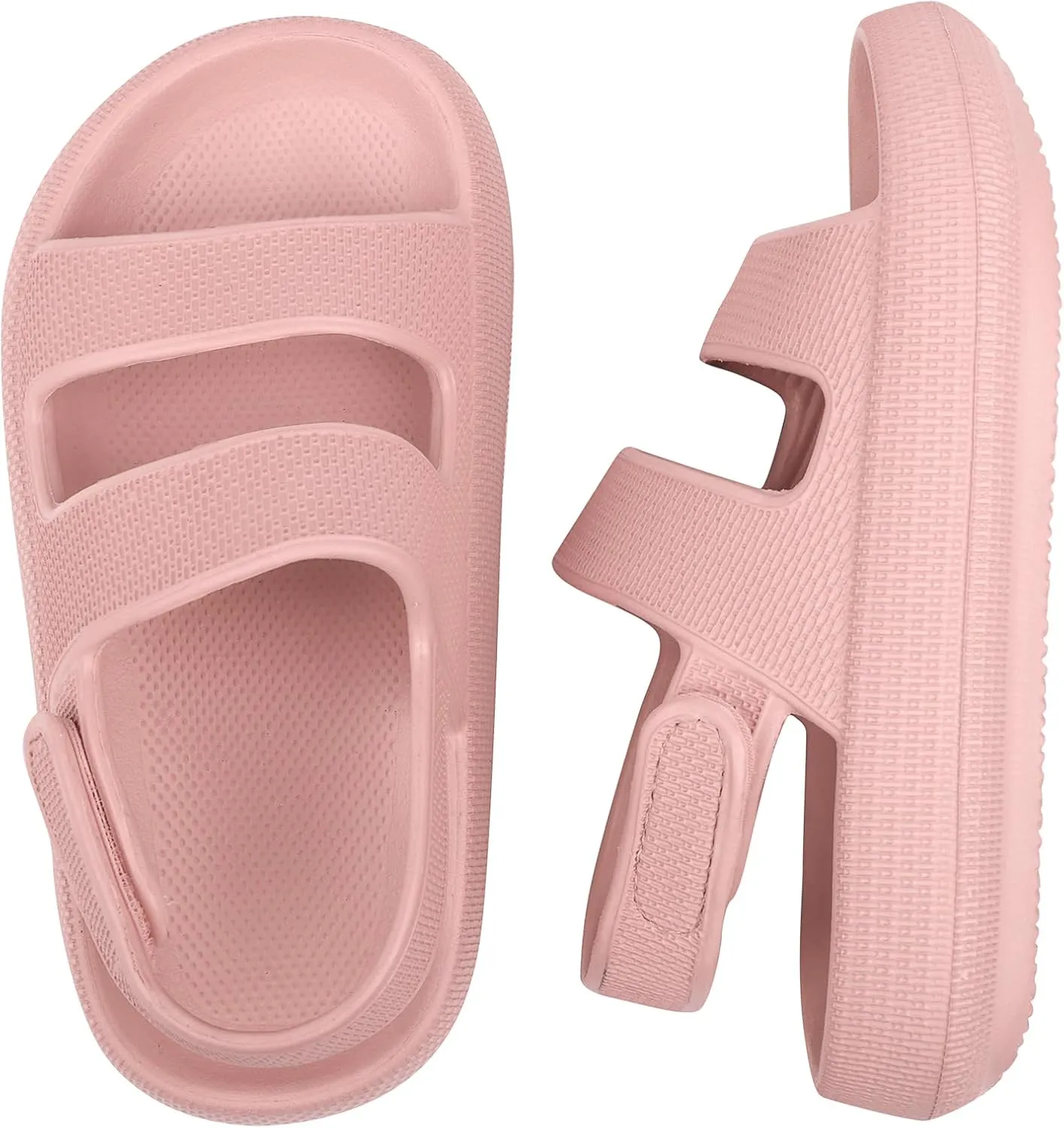 Kids Cloud Sandals Boys Girls Slip on Flat Slides Sandals EVA Summer Quick Drying Pillow Slipper With Hook Loop Back Strap