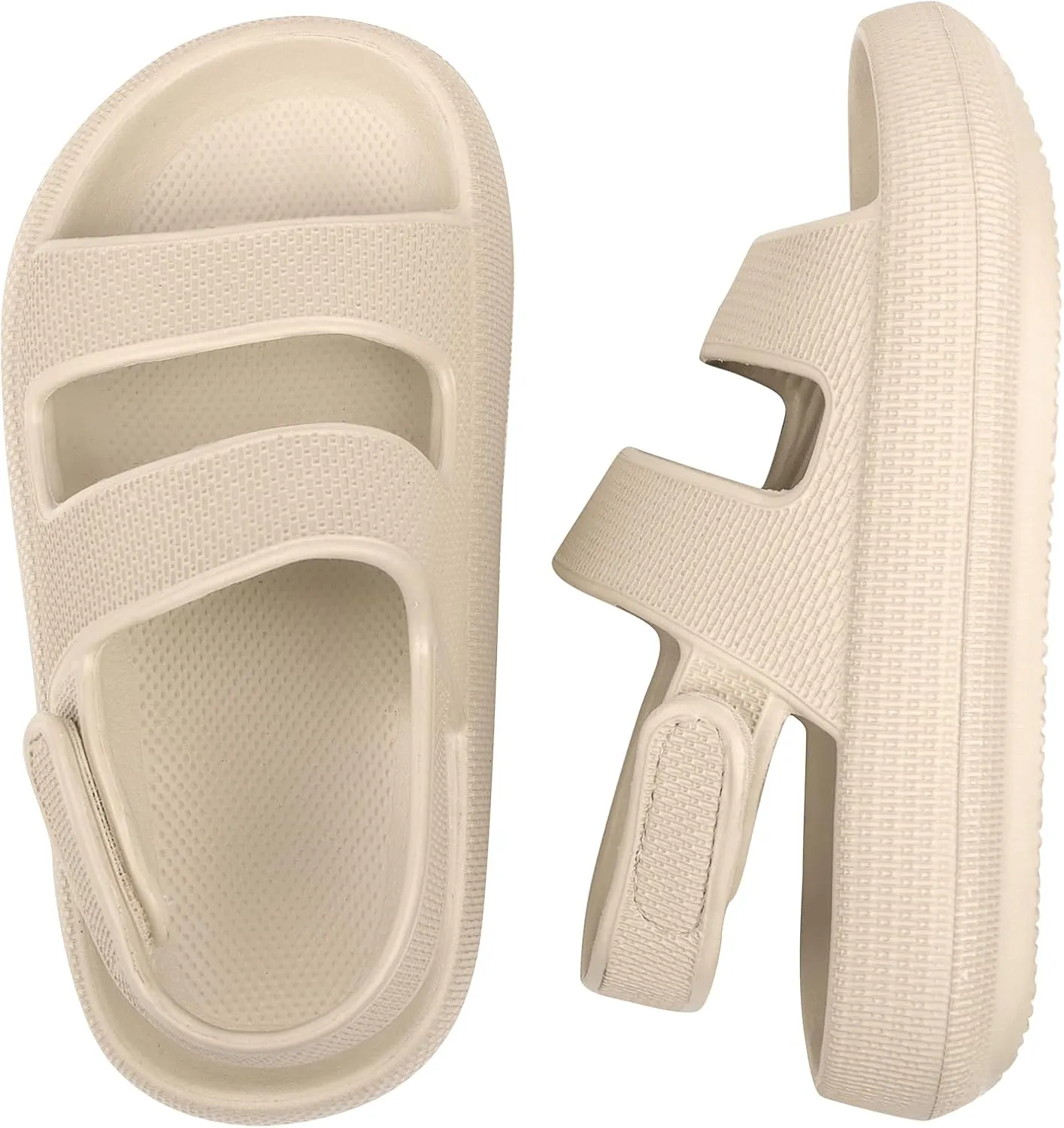 Kids Cloud Sandals Boys Girls Slip on Flat Slides Sandals EVA Summer Quick Drying Pillow Slipper With Hook Loop Back Strap