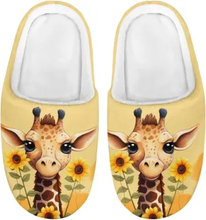 Kids House Slippers Size 9-14.5 Cute Slippers for Teen Girls Soft Plush Warm Bedroom Shoes White Sole