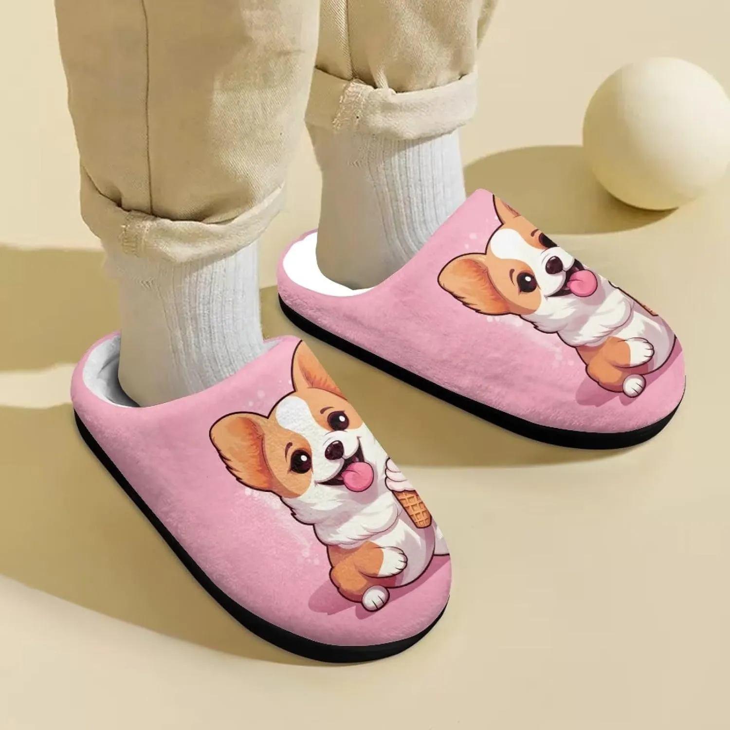 Kids House Slippers Size 9-14.5 Cute Slippers for Teen Girls Soft Plush Warm Bedroom Shoes