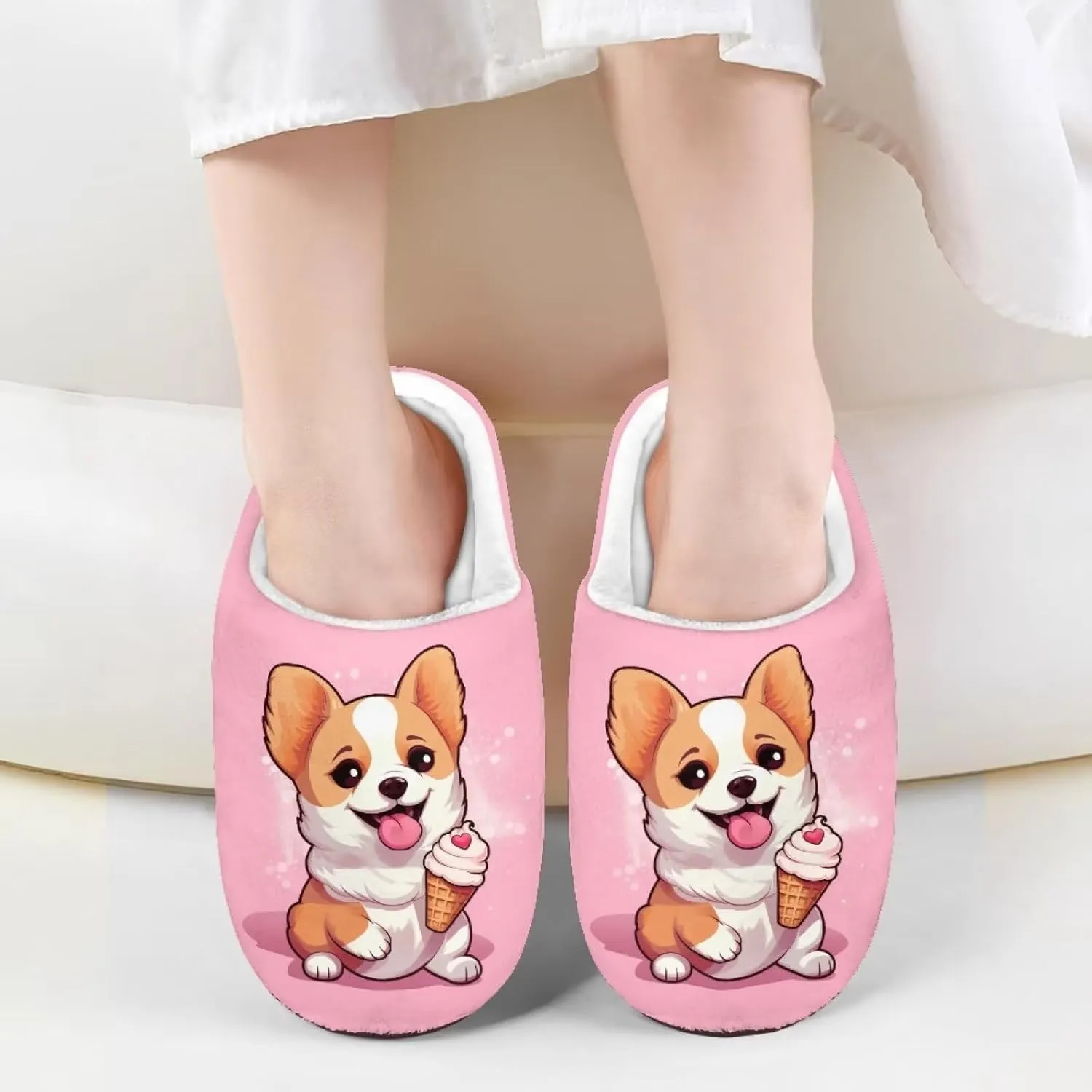 Kids House Slippers Size 9-14.5 Cute Slippers for Teen Girls Soft Plush Warm Bedroom Shoes
