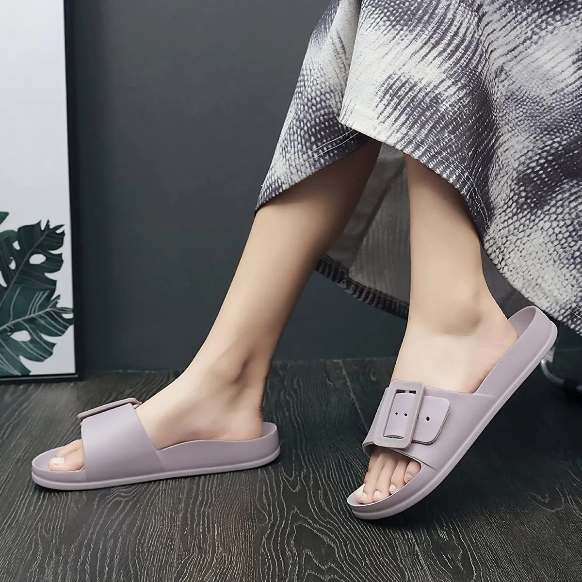 L LOUBIT Cloud Slides for Women with Arch Support Pillow Soft Recovery Sandals Lightweight Summer Beach Slippers Non-Slip Shower Shoes