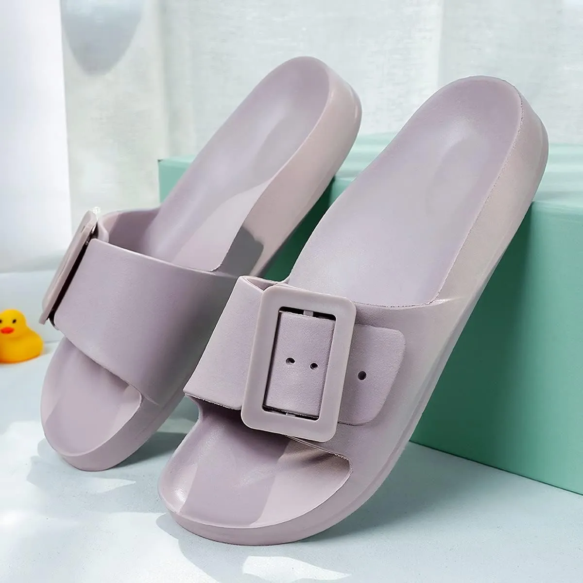 L LOUBIT Cloud Slides for Women with Arch Support Pillow Soft Recovery Sandals Lightweight Summer Beach Slippers Non-Slip Shower Shoes