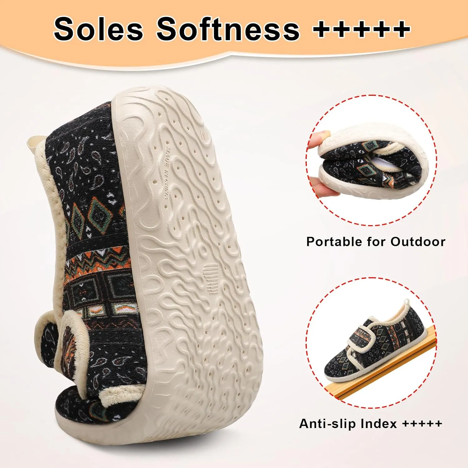 L-RUN Barefoot Womens & Men Soft House Slippers - Lightweight Indoor & Outdoor Slippers - Adjustable Home Shoes