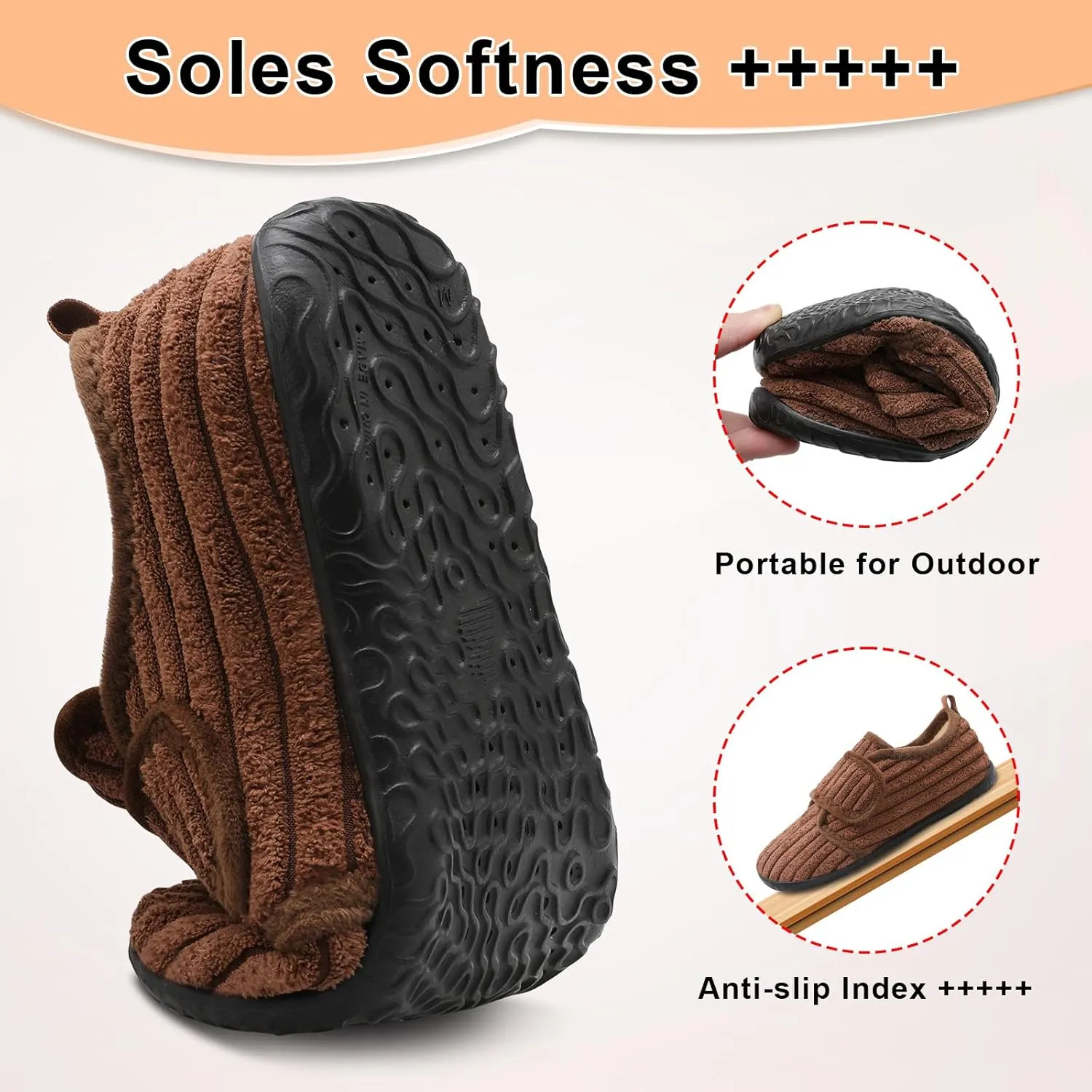 L-RUN Barefoot Womens & Men Soft House Slippers - Lightweight Indoor & Outdoor Slippers - Adjustable Home Shoes