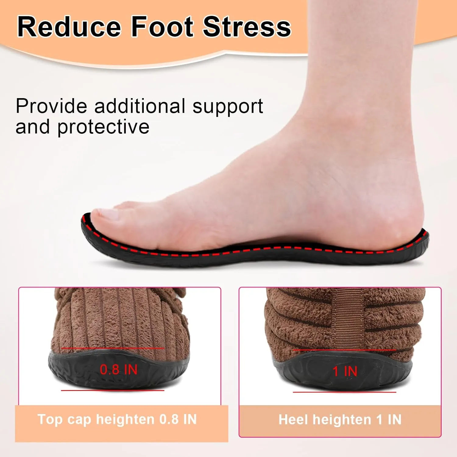 L-RUN Barefoot Womens & Men Soft House Slippers - Lightweight Indoor & Outdoor Slippers - Adjustable Home Shoes