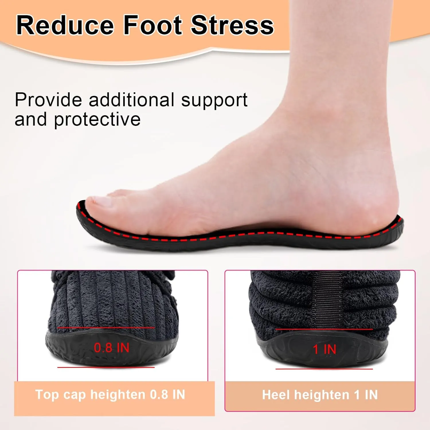 L-RUN Barefoot Womens & Men Soft House Slippers - Lightweight Indoor & Outdoor Slippers - Adjustable Home Shoes