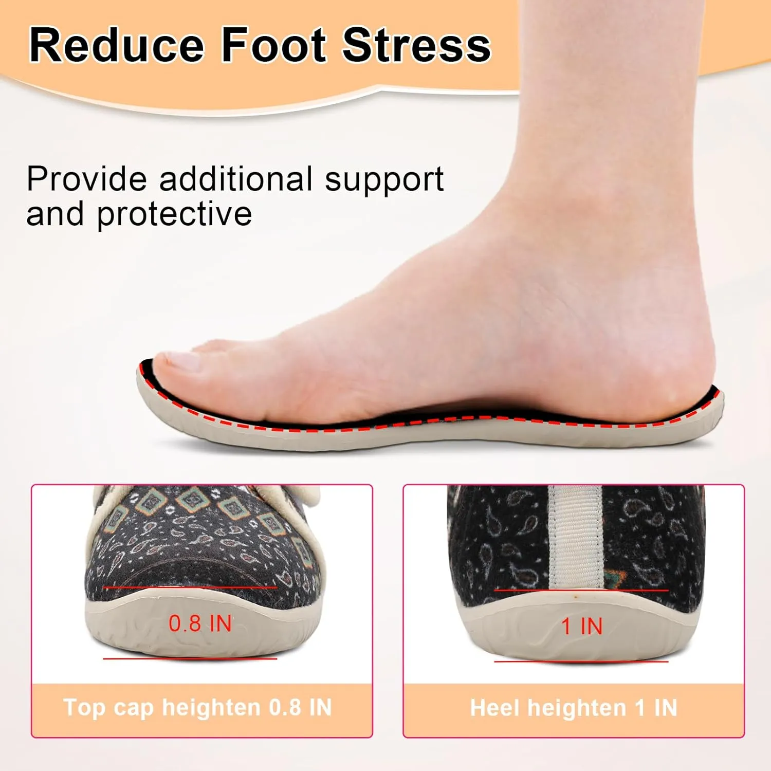 L-RUN Barefoot Womens & Men Soft House Slippers - Lightweight Indoor & Outdoor Slippers - Adjustable Home Shoes
