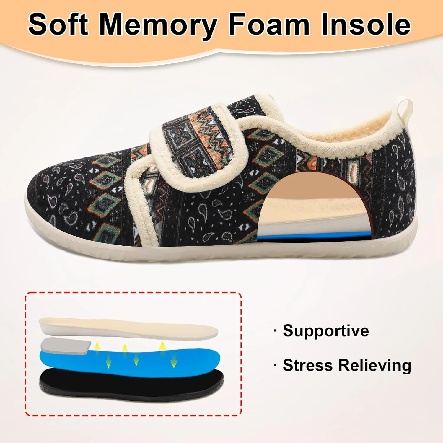 L-RUN Barefoot Womens & Men Soft House Slippers - Lightweight Indoor & Outdoor Slippers - Adjustable Home Shoes