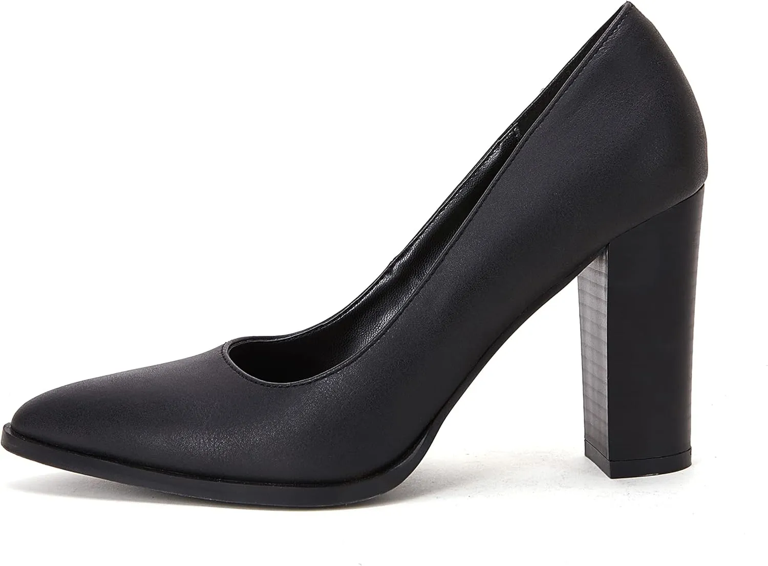 LAICIGO Women's Pointed Toe Pumps Chunky Block High Heel Slip On Dress Party Wedding Shoes