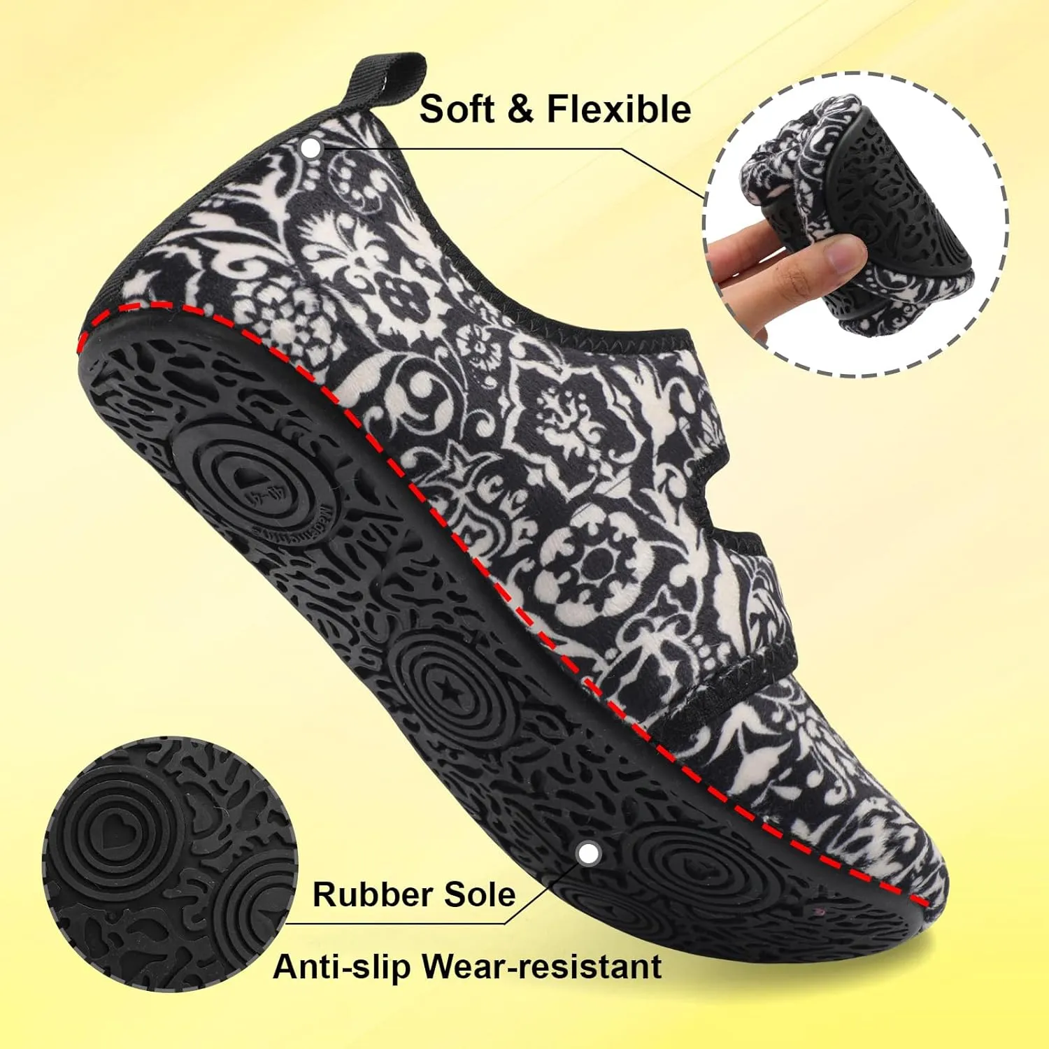 LeIsfIt Womens Slippers Adjustable Diabetic Slippers Wide Soft Arthritis Edema House Shoes Warm Fuzzy Slipper Socks with Rubber Sole