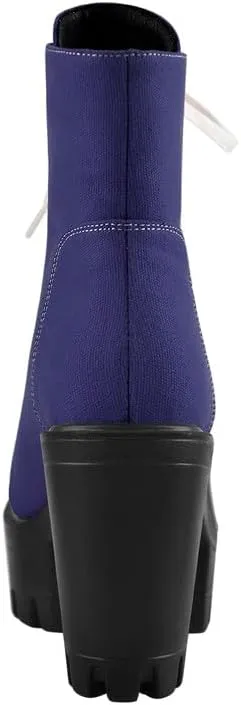 LISHAN Women's Platform Canvas High Heels