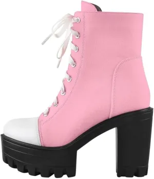 LISHAN Women's Platform Canvas High Heels