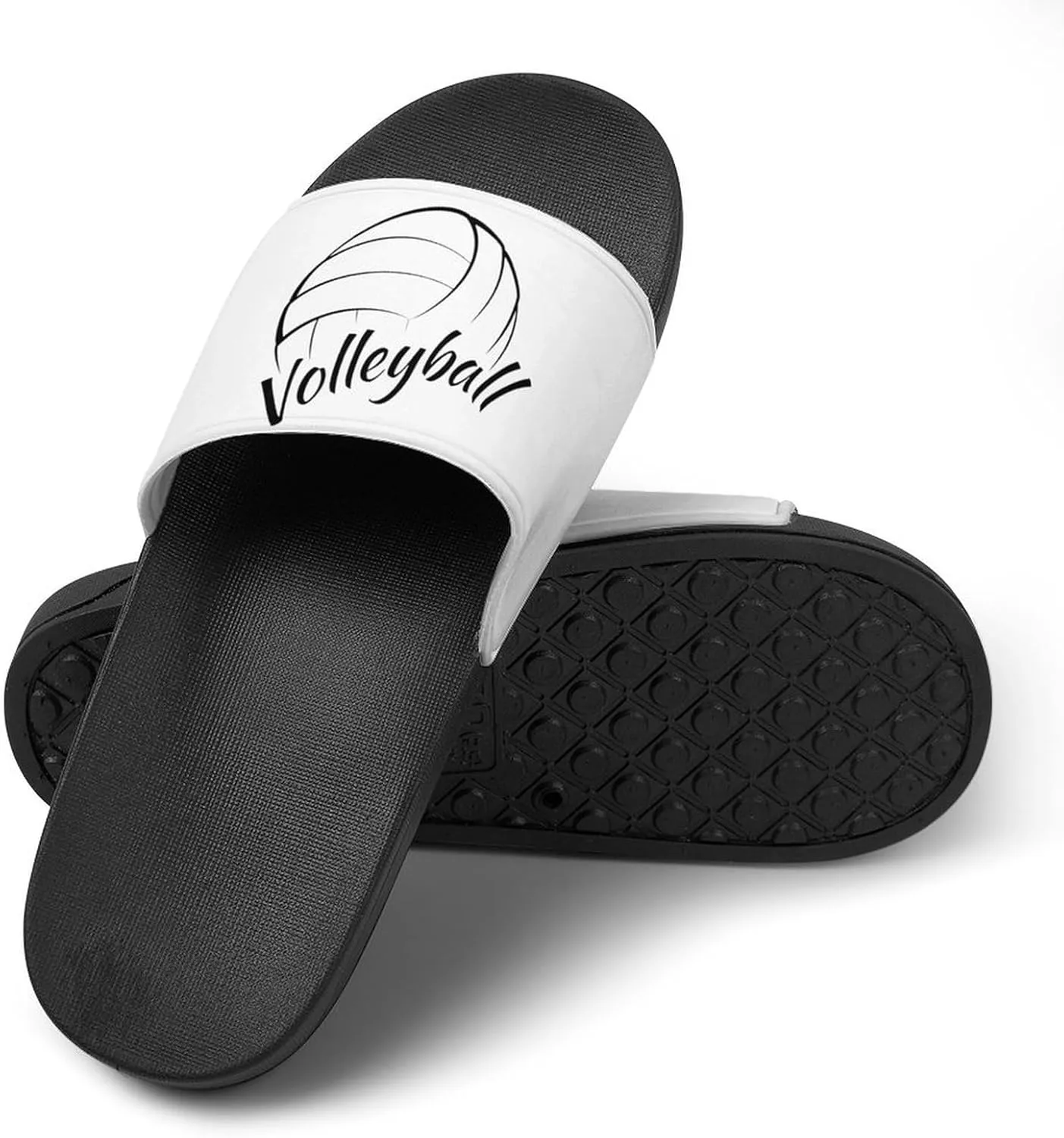 Love is Volleyball Funny Slide Sandals Non-Slip PVC Shower Slipper House Shoes Open Toe Slippers for Adult