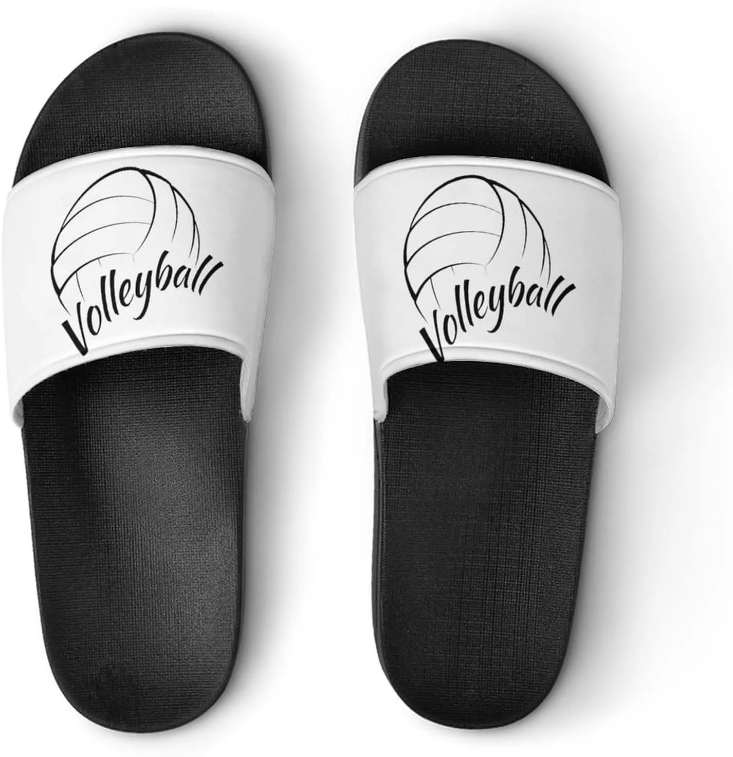 Love is Volleyball Funny Slide Sandals Non-Slip PVC Shower Slipper House Shoes Open Toe Slippers for Adult