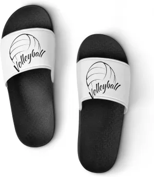 Love is Volleyball Funny Slide Sandals Non-Slip PVC Shower Slipper House Shoes Open Toe Slippers for Adult