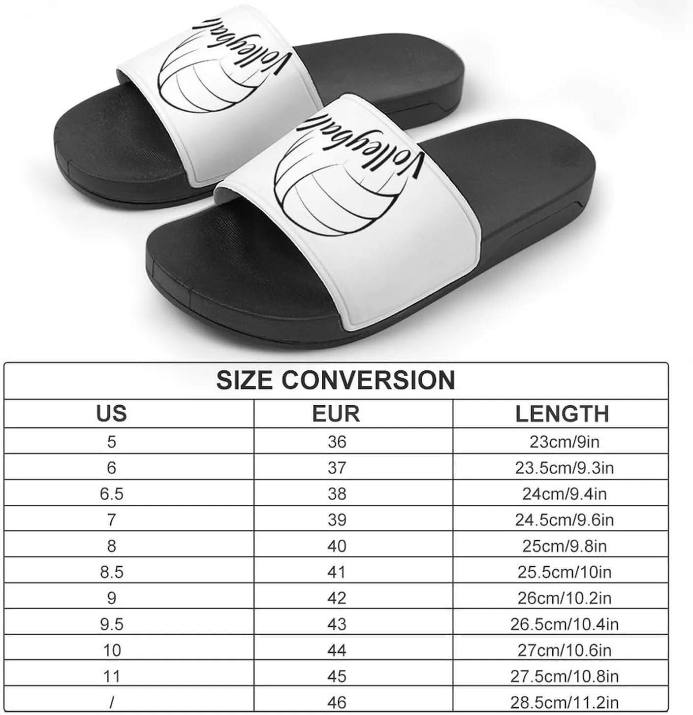Love is Volleyball Funny Slide Sandals Non-Slip PVC Shower Slipper House Shoes Open Toe Slippers for Adult