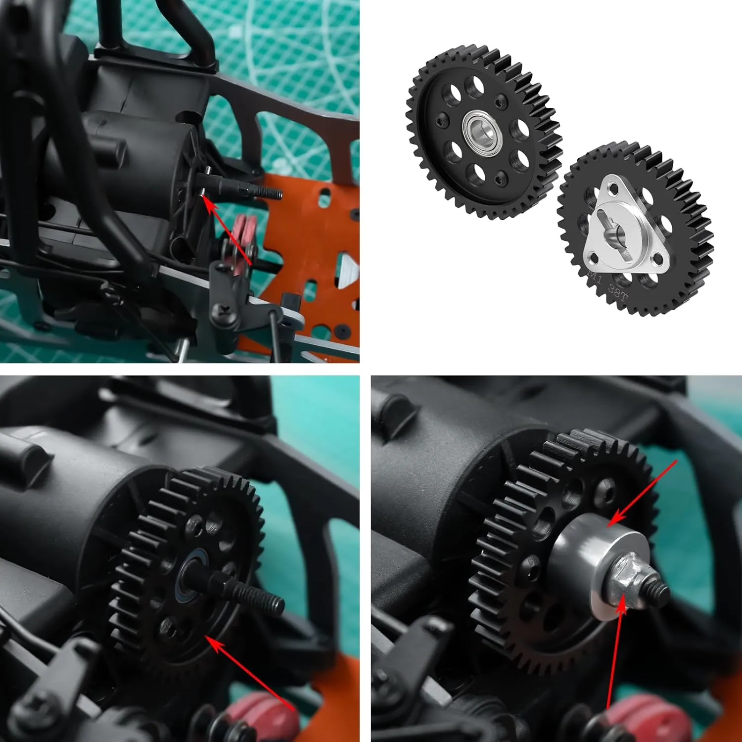 M1 38T-48T Slipper Clutch Eliminator Gear Aluminum Spur Main Gear for 1/8 HPl Savage X 21 25 SS 4.6 RC Car Upgrade Accessories (40T)