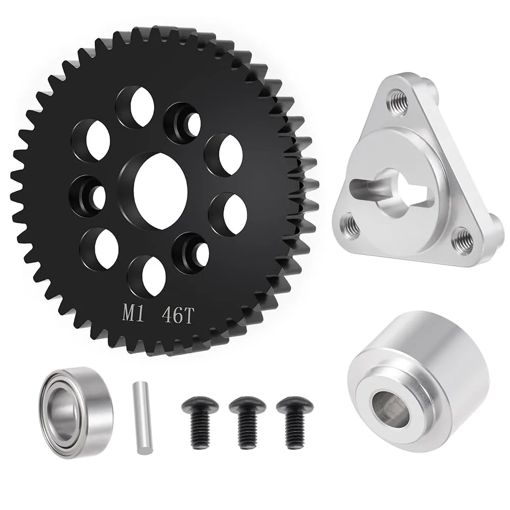 M1 38T-48T Slipper Clutch Eliminator Gear Aluminum Spur Main Gear for 1/8 HPl Savage X 21 25 SS 4.6 RC Car Upgrade Accessories (46T)
