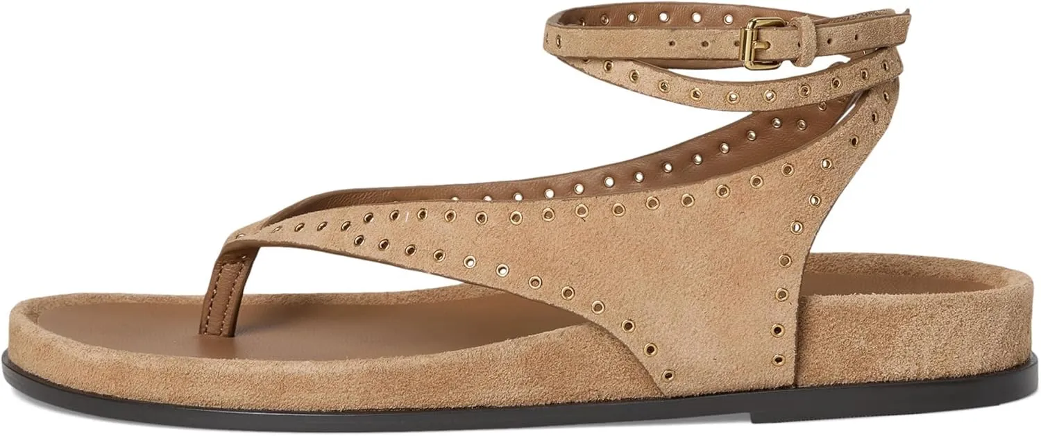 Madewell Women's MILLIE THONG LACE UP SANDAL - SUEDE GROMMET