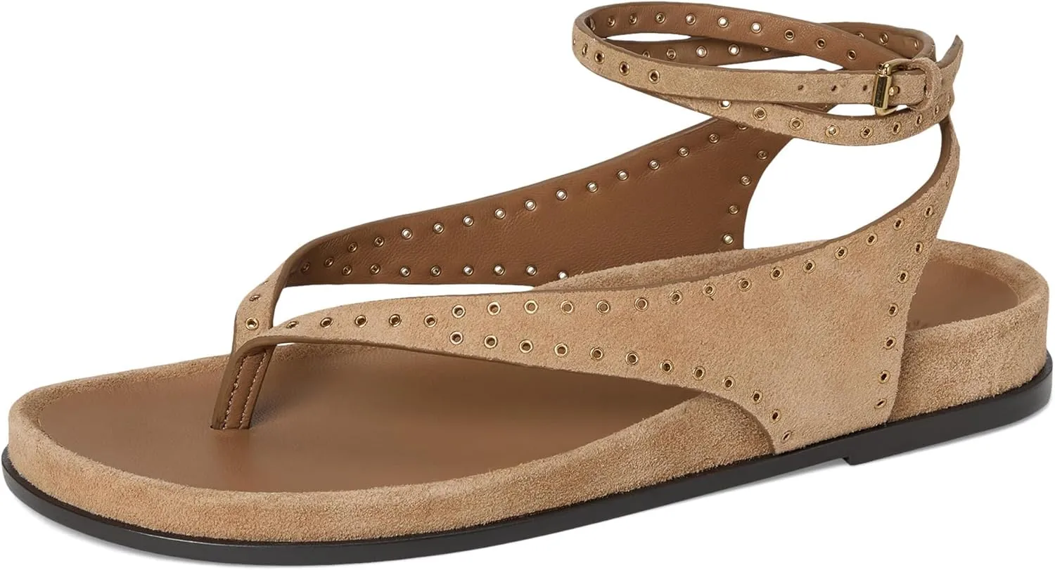 Madewell Women's MILLIE THONG LACE UP SANDAL - SUEDE GROMMET