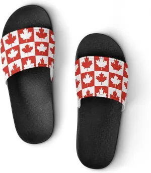 Maple Leaf Canada CA Flag Funny Slide Sandals Non-Slip PVC Shower Slipper House Shoes Open Toe Slippers for Adult