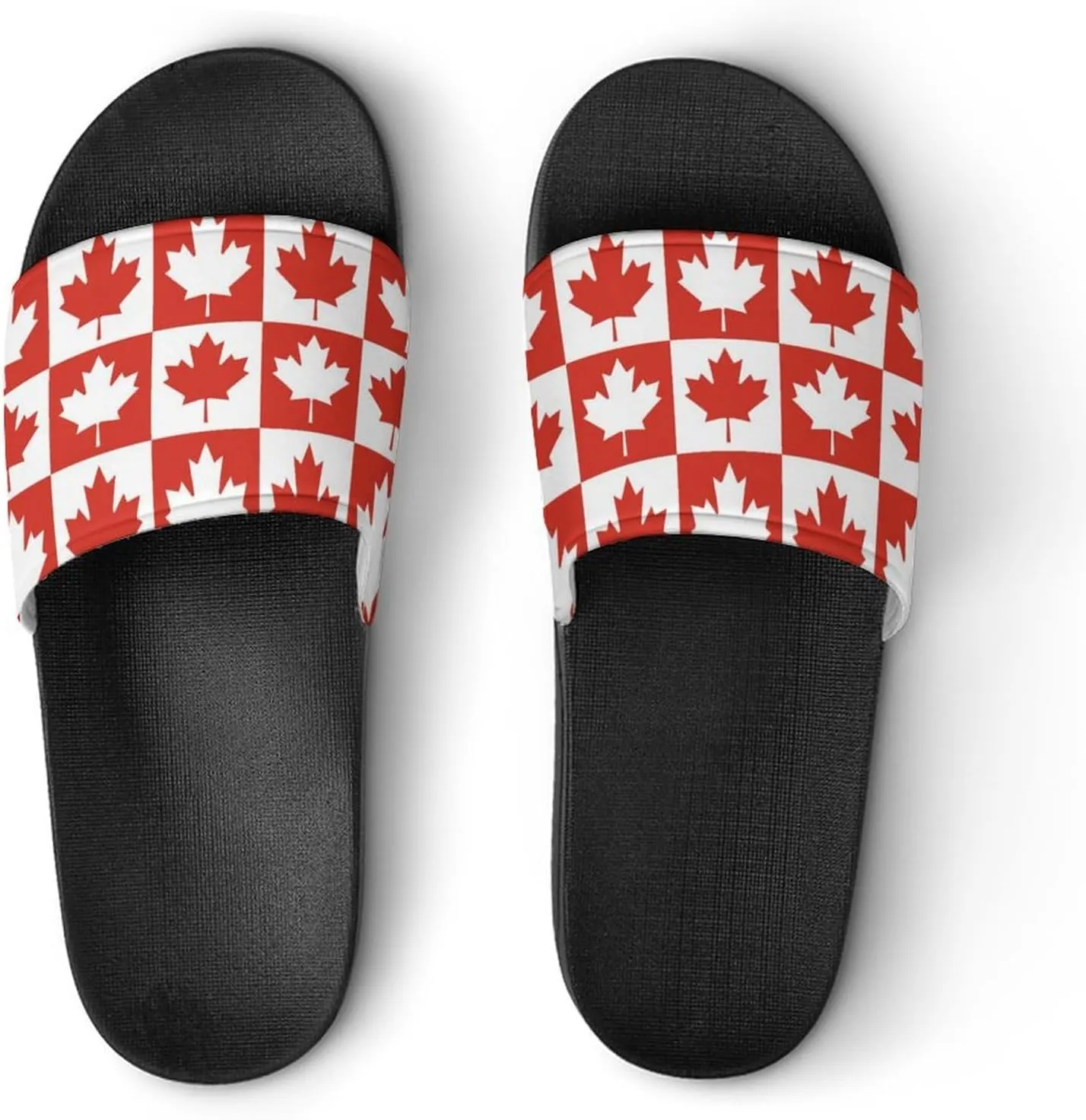 Maple Leaf Canada CA Flag Funny Slide Sandals Non-Slip PVC Shower Slipper House Shoes Open Toe Slippers for Adult