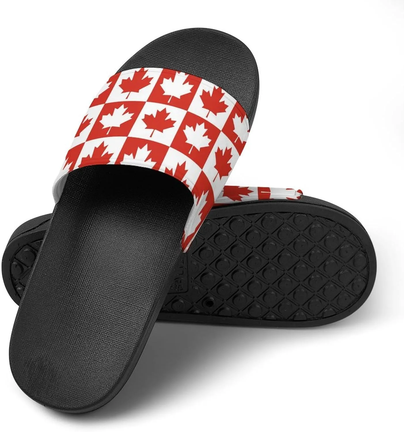 Maple Leaf Canada CA Flag Funny Slide Sandals Non-Slip PVC Shower Slipper House Shoes Open Toe Slippers for Adult